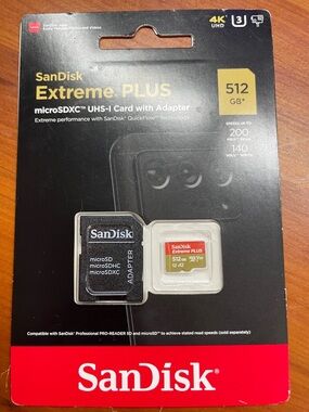 Andis SanDisk-style Extreme PLUS microSDXC Card with Adapter in Black and Red